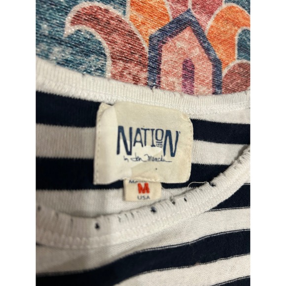Nation LTD Medium Beatrice Tank Dress navy white‎ stripe old money beach preppy - Picture 5 of 8